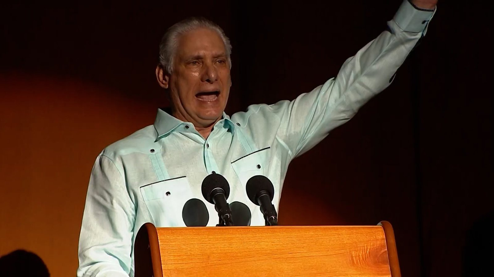 President Díaz Canel at the political-cultural event for the Centenary of Fidel.