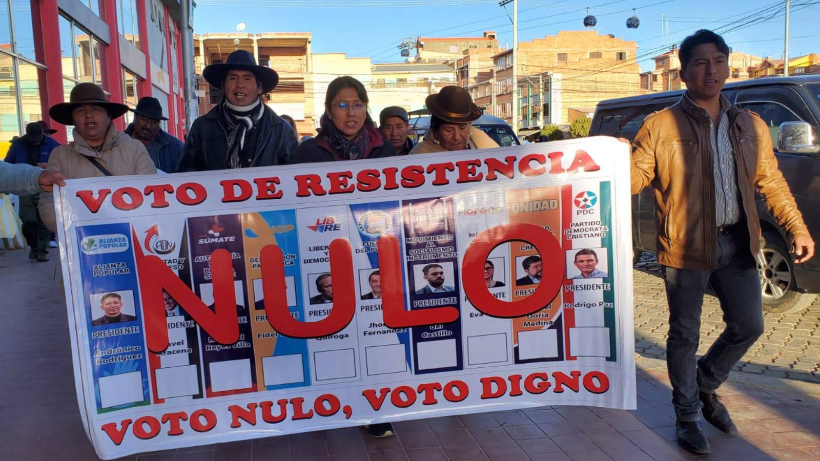 Inauguration of the fourth Campaign House for the Null Vote in the Villa Esperanza area of District 5 in the city of El Alto.